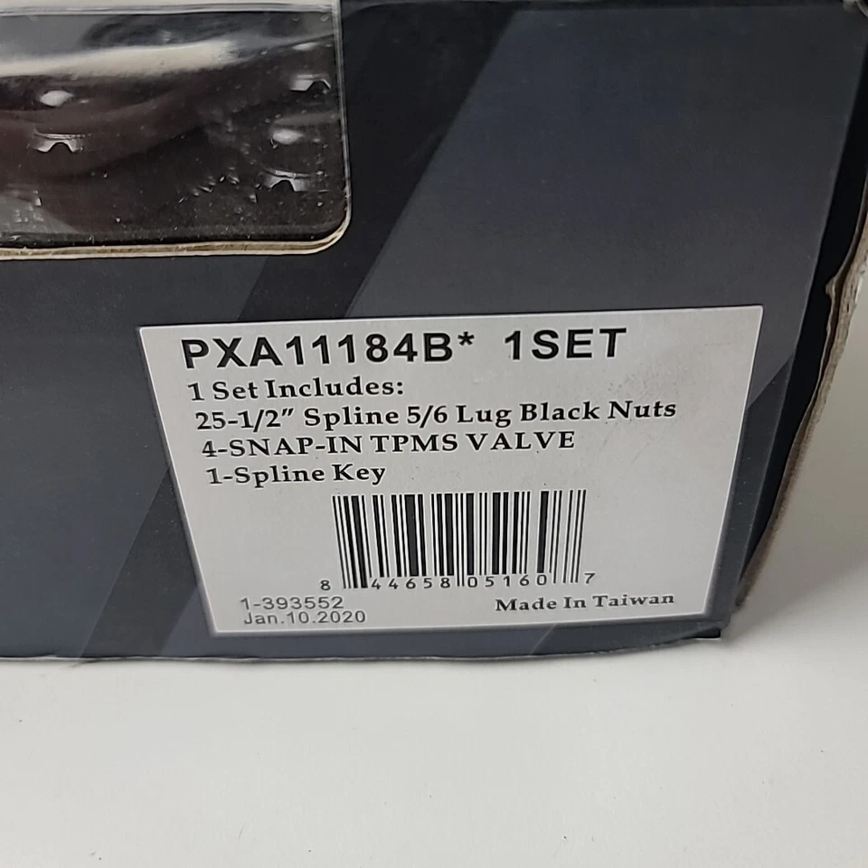 Pro Comp 11184B Lug Nut Kit 25 - 1/2" Spline 5/6 Lugs with TPMS Valve Stem Black - Image 2 of 4