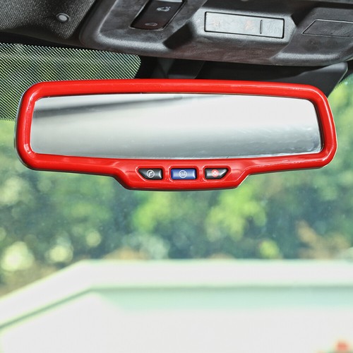 Cubierta de anillo de ajuste de espejo retrovisor interior para Chevrolet Camaro 10-15 rojo accesorios - Imagen 6 de 12