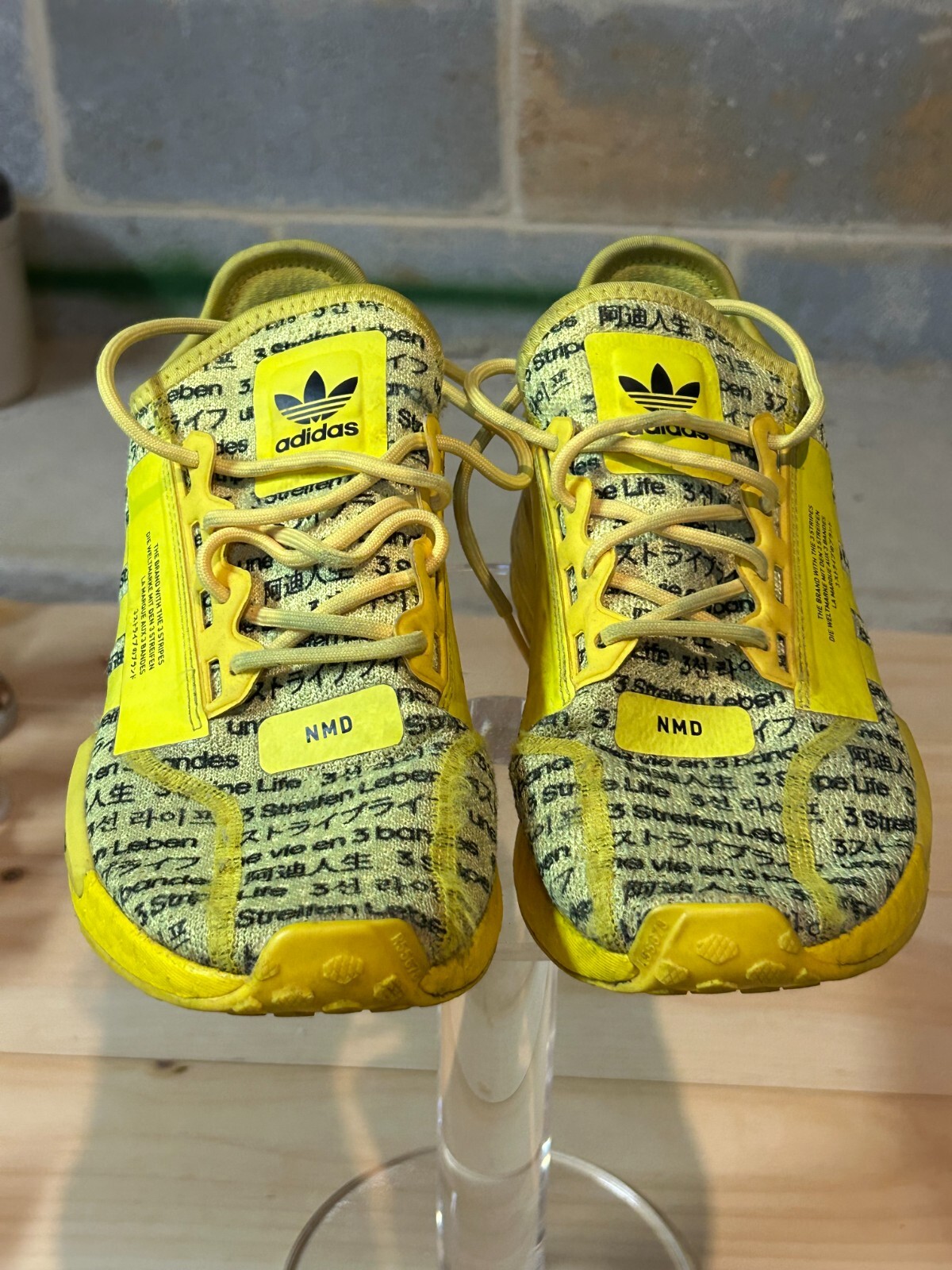 SAOLA Sneakers da corsa con lacci gialle Adidas Originals bambino ragazzo taglia 7