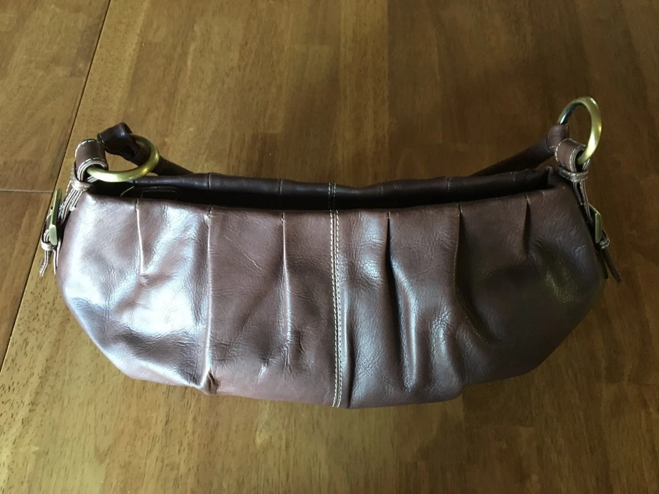 Chaps Womens Brown Satchel Style Designer Handbag Purse 7.5 x 15 x 3 - Image 3 of 4