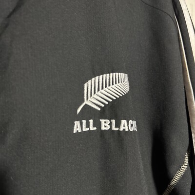 Adidas All Blacks Full Zip Jacket Size Large UK 44/46 Black Gold