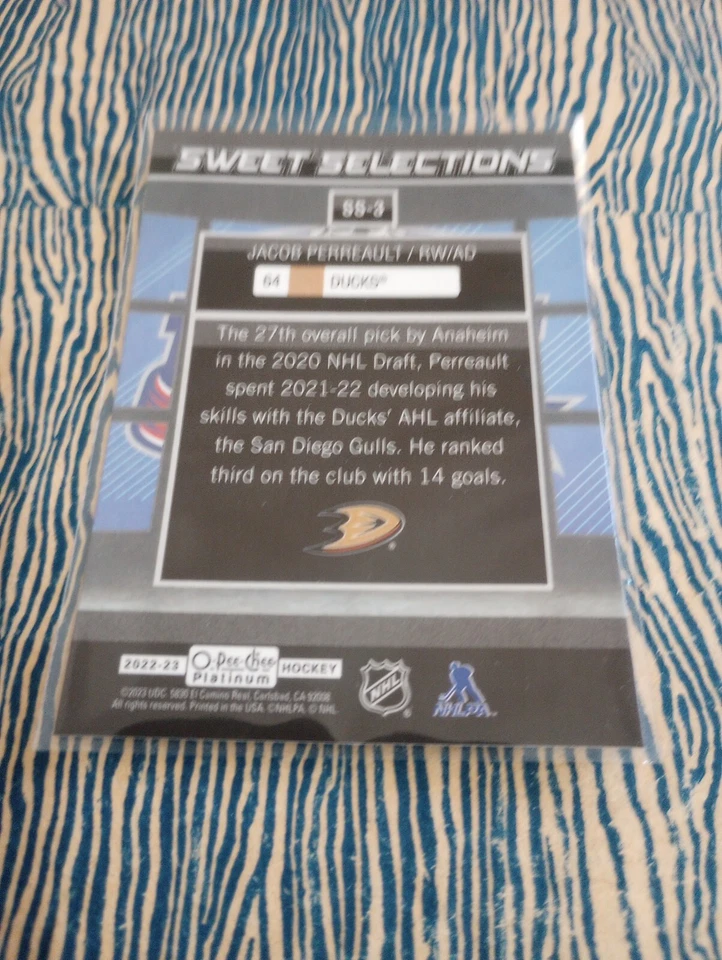 2022-23 O Pee Chee Platinum Sweet Selections #SS-3 Jacob Perreault - Image 2 of 2