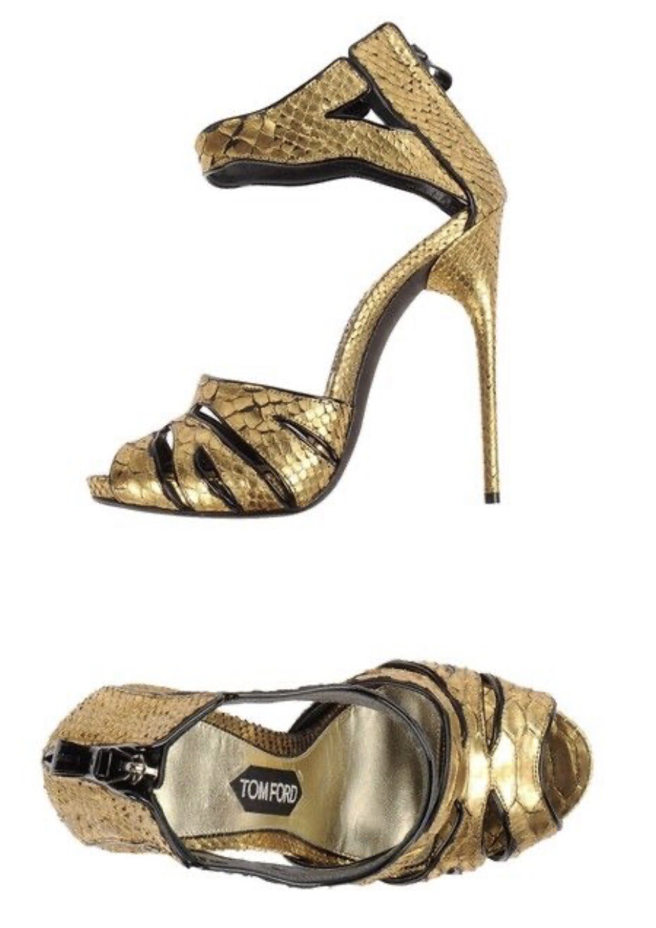 TOM FORD Rare Gold Python Platform Sandal 38.5 EU | 5.5 UK | RRP £2000+ image 2