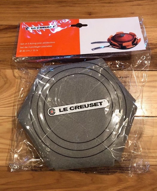 Set of 3 "Black" LE CREUSET Felt Cast Iron Frying Pan Storage Skillet