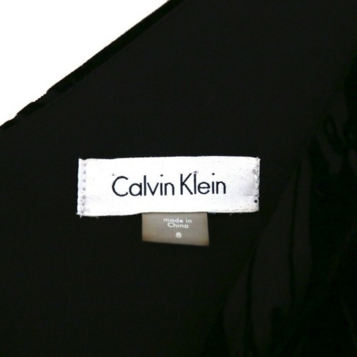 NUEVO Vestido Calvin Klein Estampado de Terciopelo con Cinturón Cuello en V Talla 8 - Imagen 2 de 5