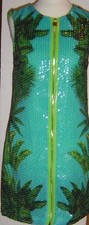 Versace for H&M Palm/Crocodile Print Sequin Dress EUR 34 size US 4 UK 8