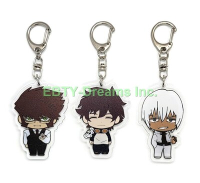 Set of 3 Kekkai Sensen Acrylic Keychain Leonardo Watch, Klaus, Zapp Renfro v2