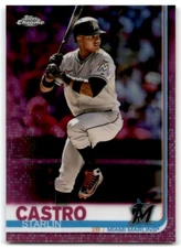 2019 TOPPS CHROME PINK REFRACTOR STARLIN CASTRO MIAMI MARLINS #171