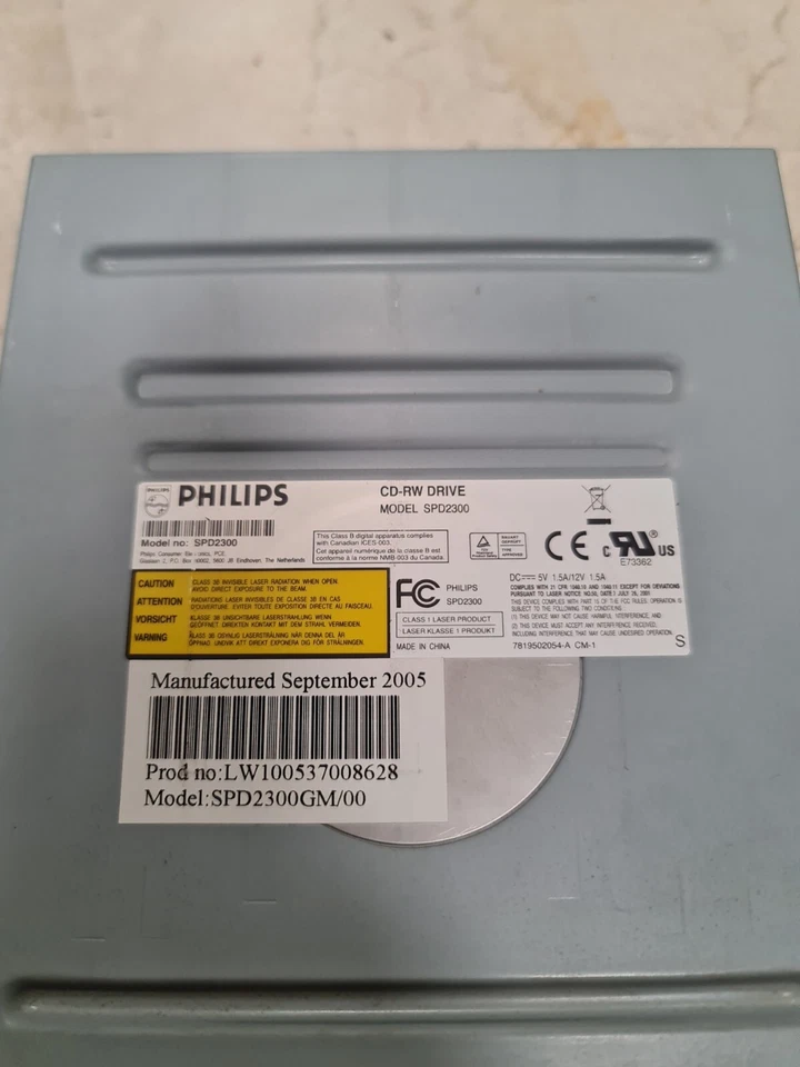 Lettore CD DVD MASTERIZZATORE BEIGE PHILIPS SPD2300 USATO FUNZIONANTE - Image 2 of 3