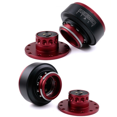 MOMO Red Steering Wheel Quick Release Hub Adapter Snap Boss Kit | eBay