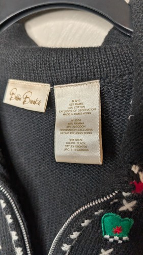 Vintage Bobbie Brooks Women's Medium Christmas Snowmen Appliqué Zip Sweater Vest - 第 8/10 張圖片