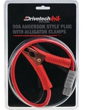 Drivetech 4x4 50A Anderson Plug to Alligator Clips Lead300mm 6 B&S Cable