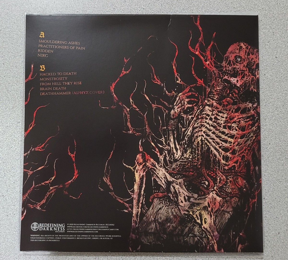 DETHEROUS-HACKED TO DEATH-LP-VINYL-COLOR SPLATTER-death-thrash