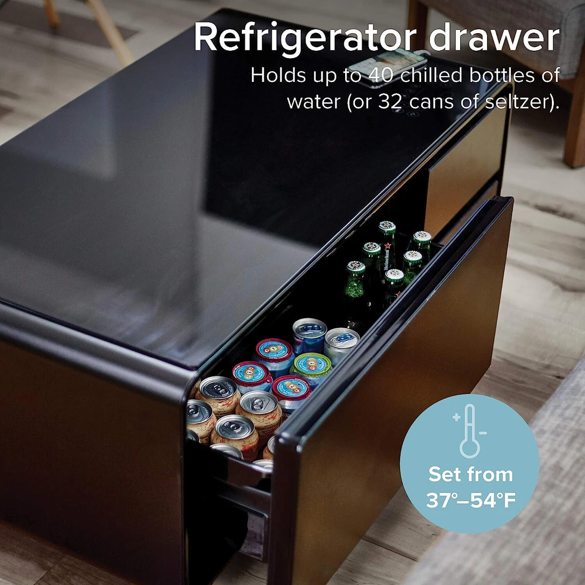 Sobro smart coffee table with refrigerator drawer sale stores