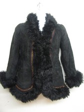 Swinging 80s Vintage Gil Bret Afghan Leather Boho Hippy Jacket Size Uk6