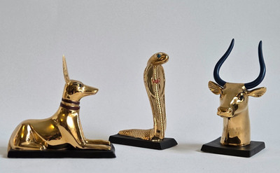 Franklin Mint Ägyptische Tiergottheiten - Anubis, Kobra & Kuhkopf