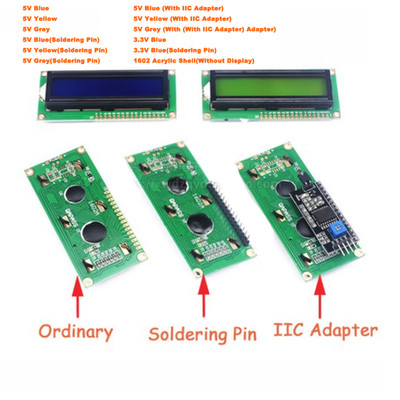 Blau/Grau/Gelb LCD Display Bildschirm 1602 Header Rasp Pi Iic Adapter LCD 1602
