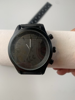 Aldo Men's Stainless-Steel Rubber Wrist Band Watch Black AL581