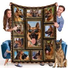 German Shepherd Throw Blanket Fleece Soft Cozy Lightweight Plush Fuzzy 50x60