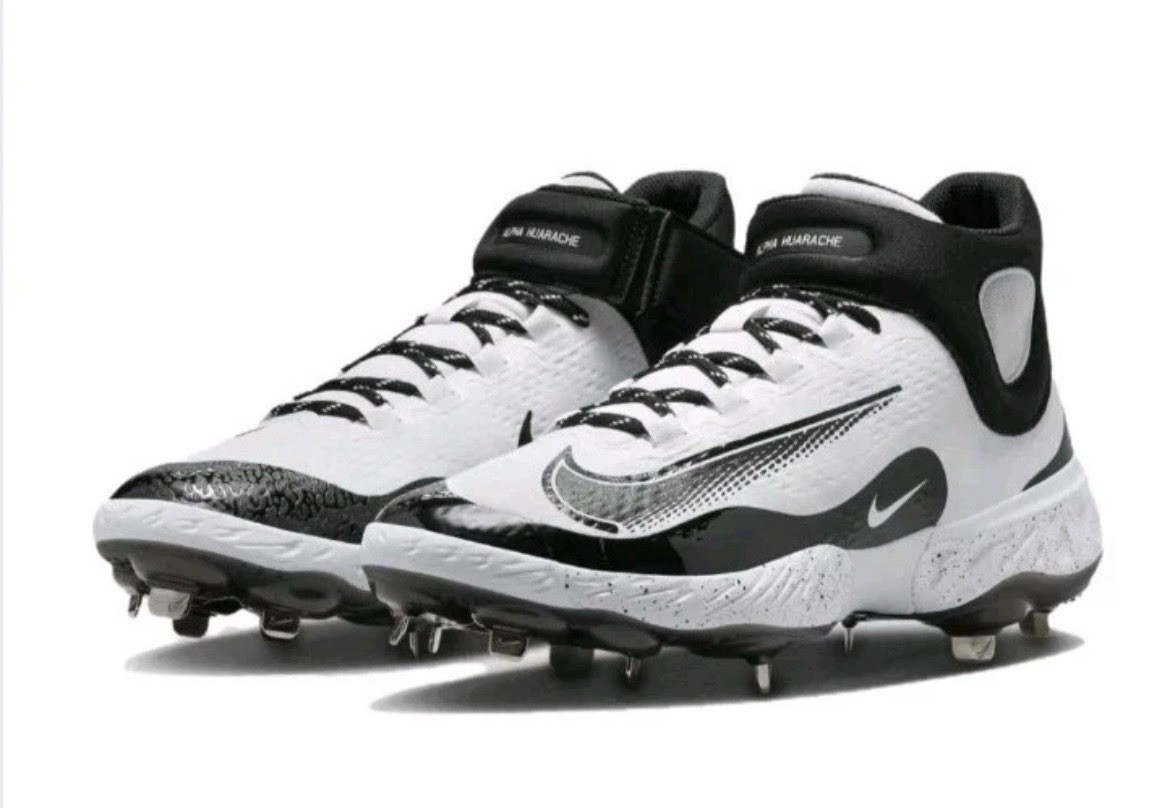 Nike Alpha Huarache Elite 4 Mid Baseball Cleats Black FD2744-107