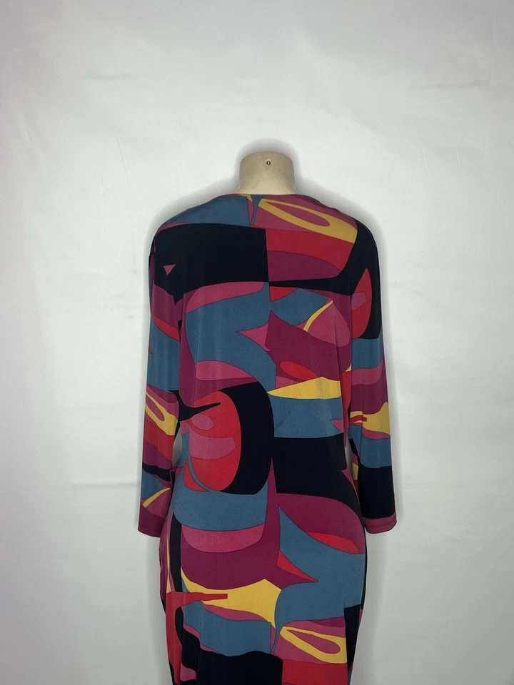 ANNE KLEIN МУЛЬТИ ЦВЕТ ДЖЕРСИ ИСКУССТВЕННОГО НАДЕЖНОМ ПЛАТЬЕ РАЗМЕР 16 - Изображение 3 из 3