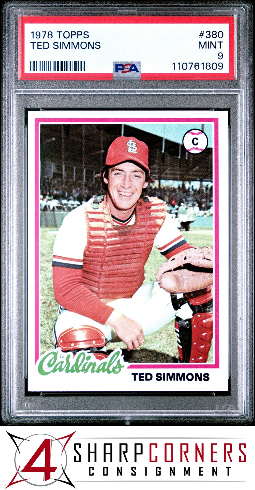 1978 TOPPS #380 TED SIMMONS CARDINALS HOF PSA 9