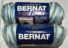 LOT of 2 BERNAT SUPER VALUE in WINTER SKY 5oz 275yds Washable Soft Acrylic