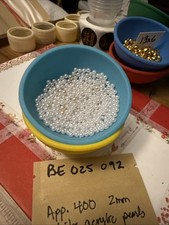 Approximately 400 2mm White Acrylic Pearls, Use As Spacers Or In Crafts.