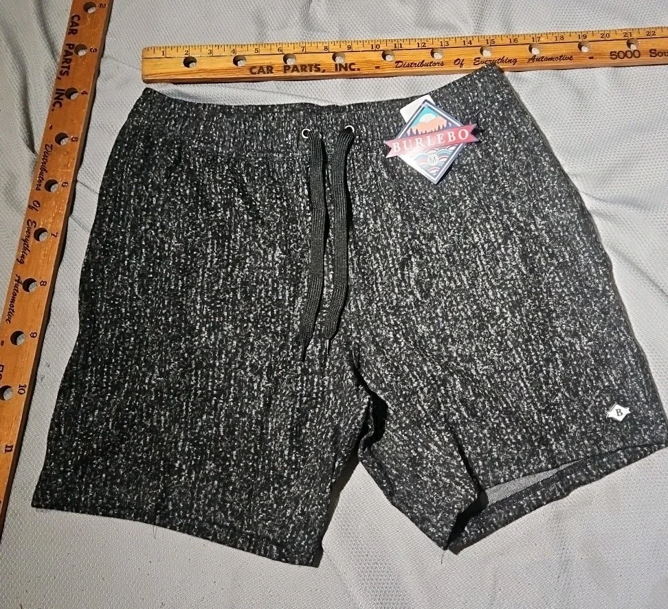 Nwt Burlebo Challenger Shorts Mens M Gray Charcoal Performance Stretch Pants