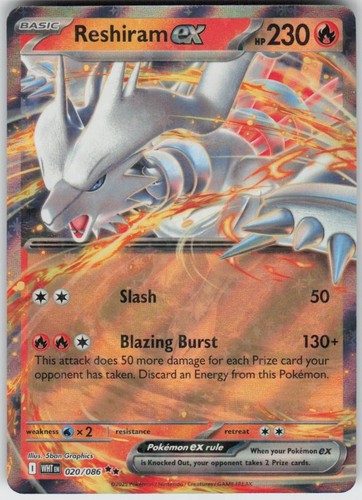 Reshiram ex 020/086 Double Rare White Flare Near Mint