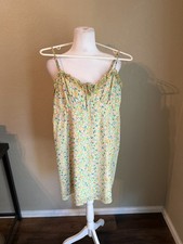 Wild Fable Green Floral Mini Dress Medium