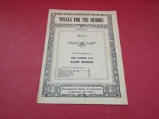 SHEET MUSIC Thanks For The Memory Leo Robin Ralph Rainger Paramount 1937