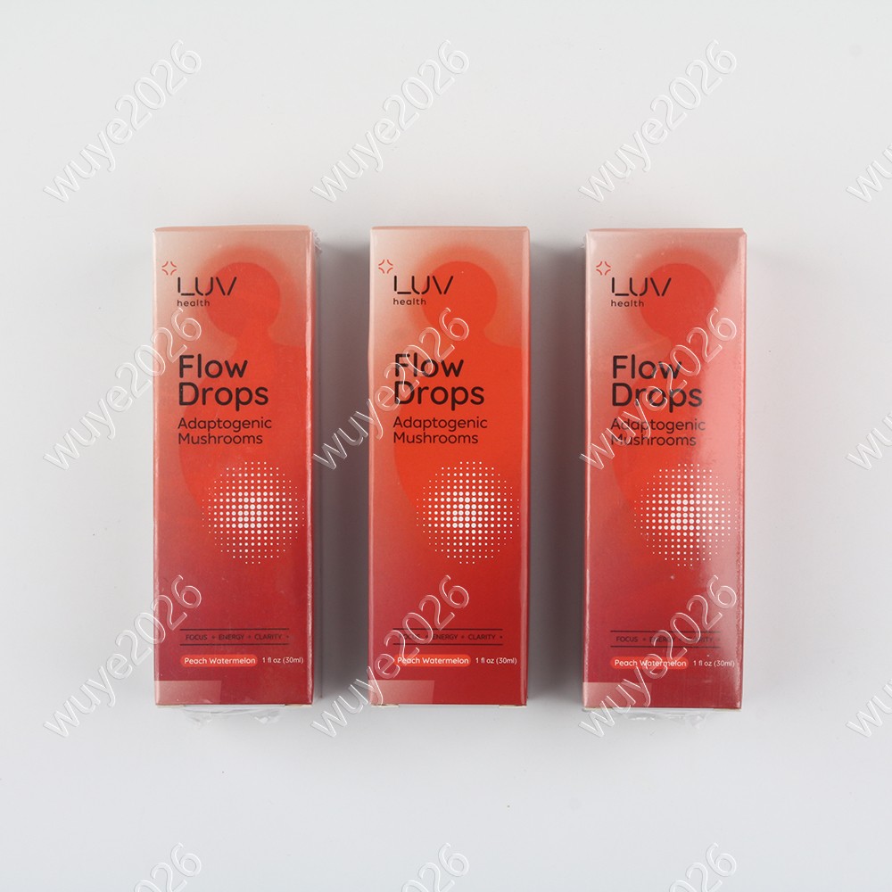 LUV Health Flow Drops - Adaptogen Mushroom Blend - Peach Watermelon Flavor - 1oz
