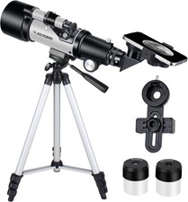 70mm Aperture Telescope for Beginners Silver Travel Telescope Tripod Adapter