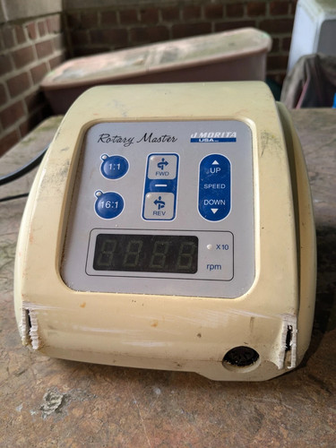 Vintage J Morita USA Rotary Master NE107 Dental Drill Motor w/Drill, operational