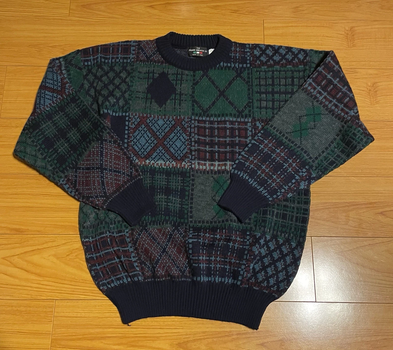 The Italian Sweater Co. Grandpa sweater Men's Large Wool Blend Sweater Italy VTG