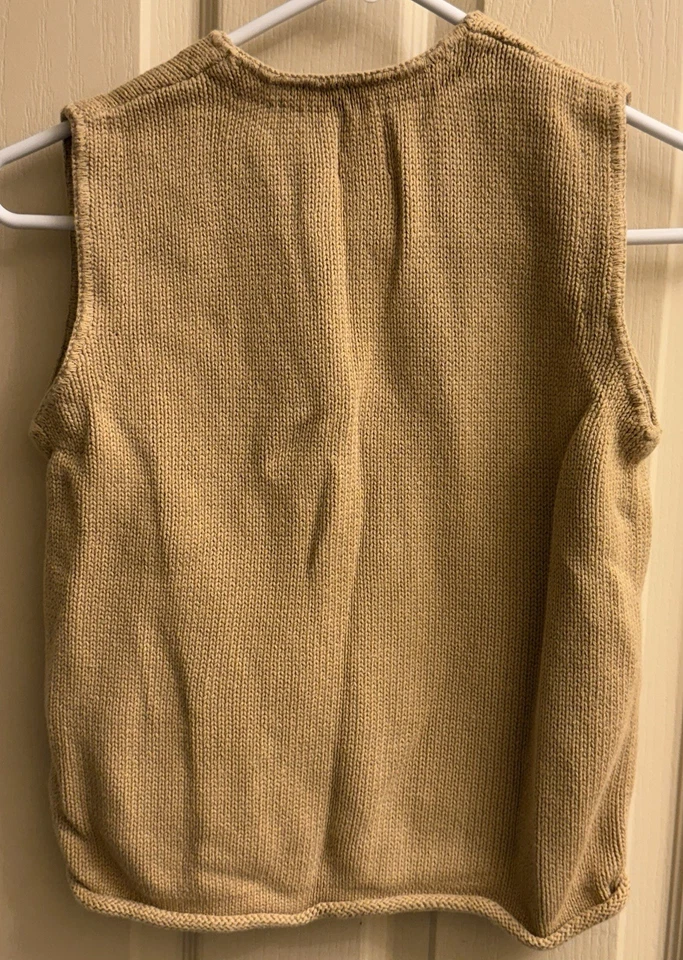 Chaleco Suéter Gardigan Vintage Años 90 Gap Boys Talla Pequeña Beige Algodón Raro Foto 4 de 4