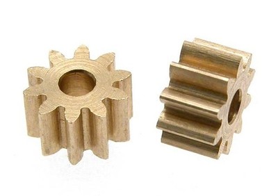 SCALEAUTO - Brass Pinion 10 Tooth M50 for 2mm. axle motor. diam. 6.35mm