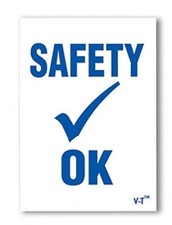 Static Cling Car Inspection Stickers - Safety Ok 100 per Pack Blue