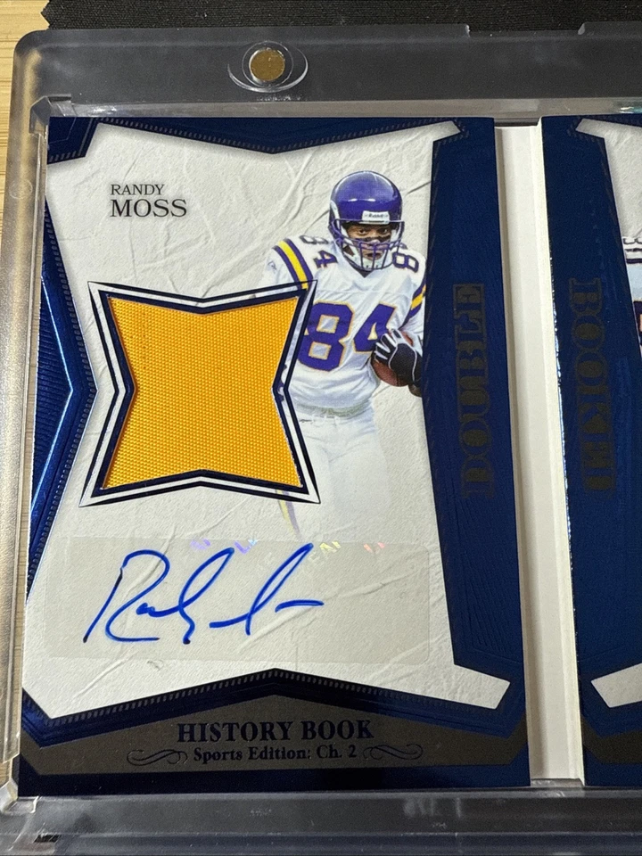 2025 Leaf History Book Randy Moss Cris Carter Dual Patch Auto Double Booked 4/5 - Image 2 of 4