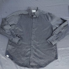 Calvin Klein Men's Non-Iron Slim Fit Black Cotton Dress Shirt 16.5 34/35