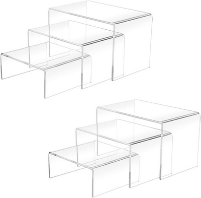 Acrylic Display Risers 2 Sets 3 4 5 Inch Clear Stand
