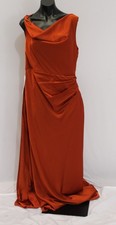 Azazie Women's Emerson Off the Shoulder Satin Dress EH6 Paprika Size A14 NWT