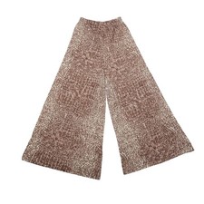 Vintage 70s Brown and Cream Giraffe Print High Rise Wide Leg Palazzo Pants S