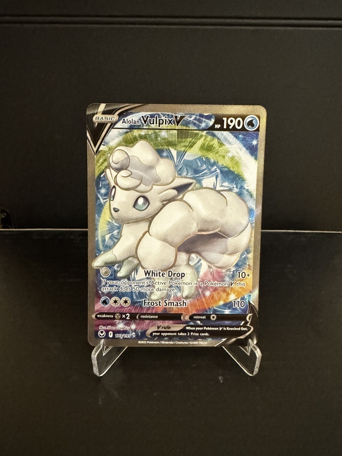 Alolan Vulpix V Full Art 173/195 Pokemon Silver Tempest NM