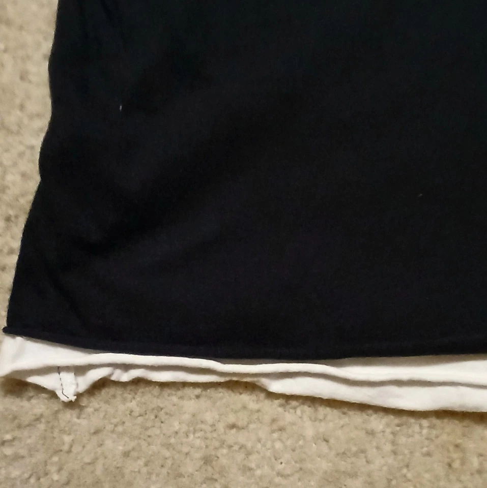 Camisa polo vintage French Connection azul marino y blanco para hombre M dobladillos sin terminar Foto 4 de 4