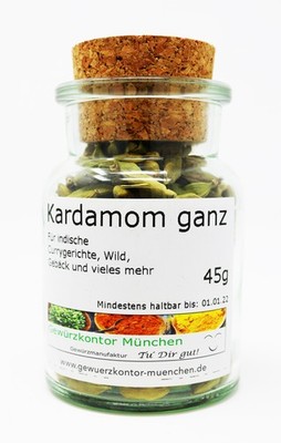 Kardamom Cardamom ganz 45g im Glas Gewürzkontor München
