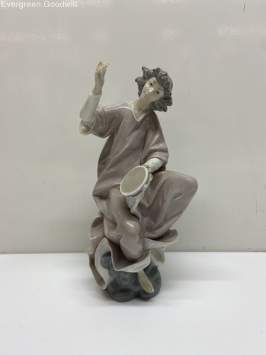 Lladró 'Angel with Tambourine' Porcelain Figurine 11inches