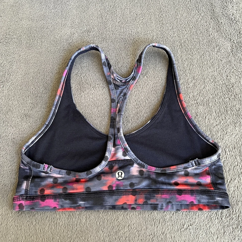 Sujetador deportivo Lululemon gris negro lunares atlético yoga espalda deportiva para mujer talla 6 Foto 2 de 4