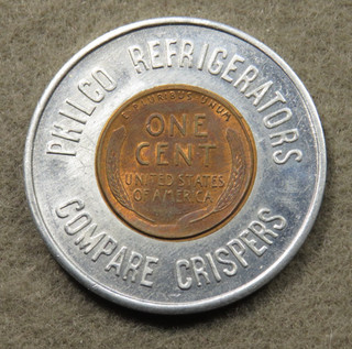 1958 D ENCASED CENT PHILCO REFRIGERATORS COMPARE CRISPERS